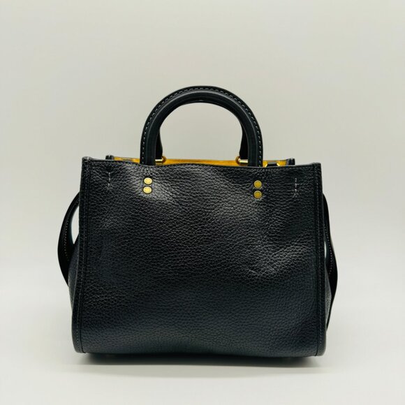 Coach Black and Yellow Leather Handbag - Picture 11 of 15